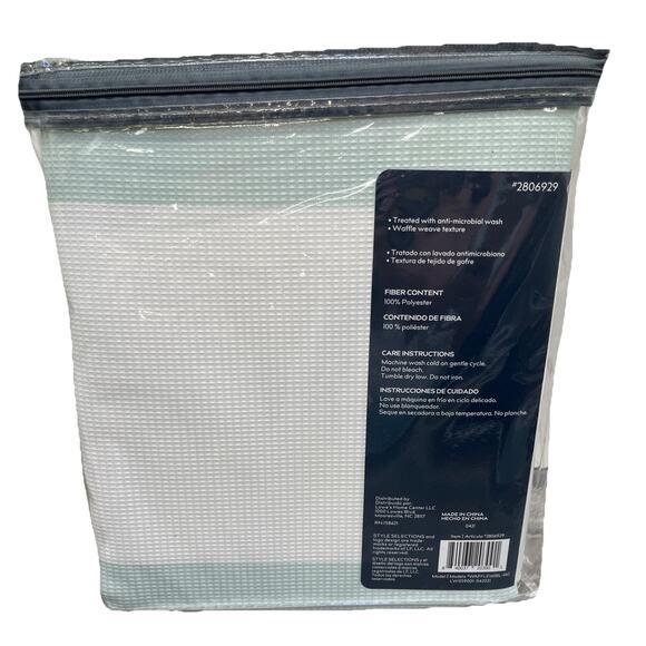 Style Selections Shower Curtain Blue Stripes Anti Microbial 70”x72”. {51}. - Picture 2 of 10